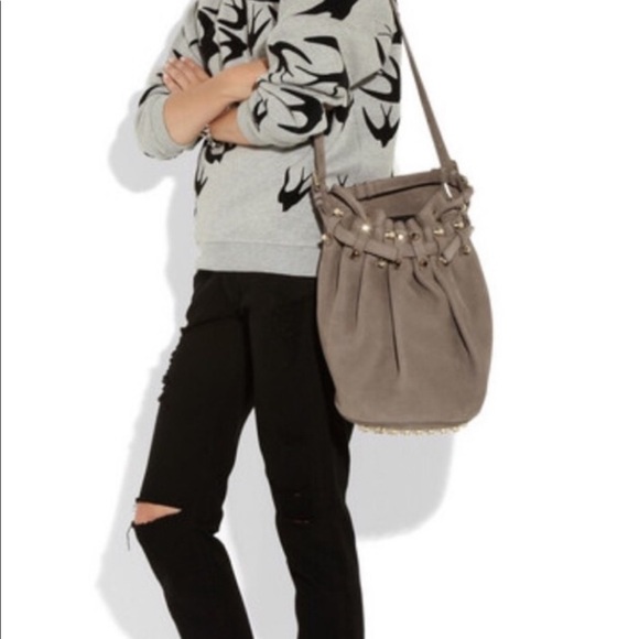 Alexander Wang Grey Suede Diego Bucket Bag - Picture 3 of 13